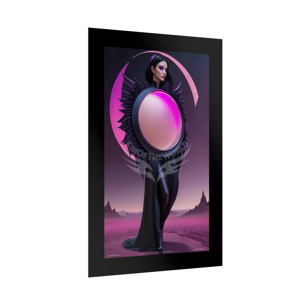 Satin Black & Pink Gothic Fashion and Surrealist Poster Print Set Pcs — Luxury Surreal Iridescent Wall Art for Bedroom