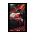 Satin Black & Red Fashion Bed Poster Print Set Pcs — Luxury Iridescent Wall Art for Bedroom and Fashion Home or Office