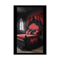 Satin Black & Red Fashion Bed Poster Print Set Pcs — Luxury Iridescent Wall Art for Bedroom and Fashion Home or Office