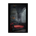 Satin Black & Red Fashion Fantasy Gothic Goth Girl Halloween Bed Poster Print Set Pcs — Luxury Iridescent Wall Art for