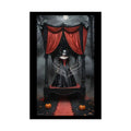 Satin Black & Red Fashion Fantasy Gothic Goth Girl Halloween Bed Poster Print Set Pcs — Luxury Iridescent Wall Art for