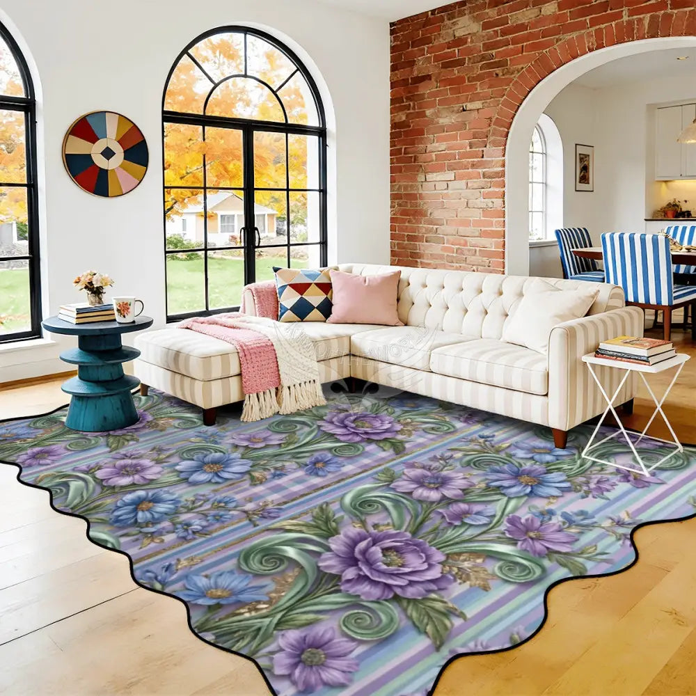 Scalloped Area Rug 120’’x96’’ 120’’x96’’ Rugs & Mats
