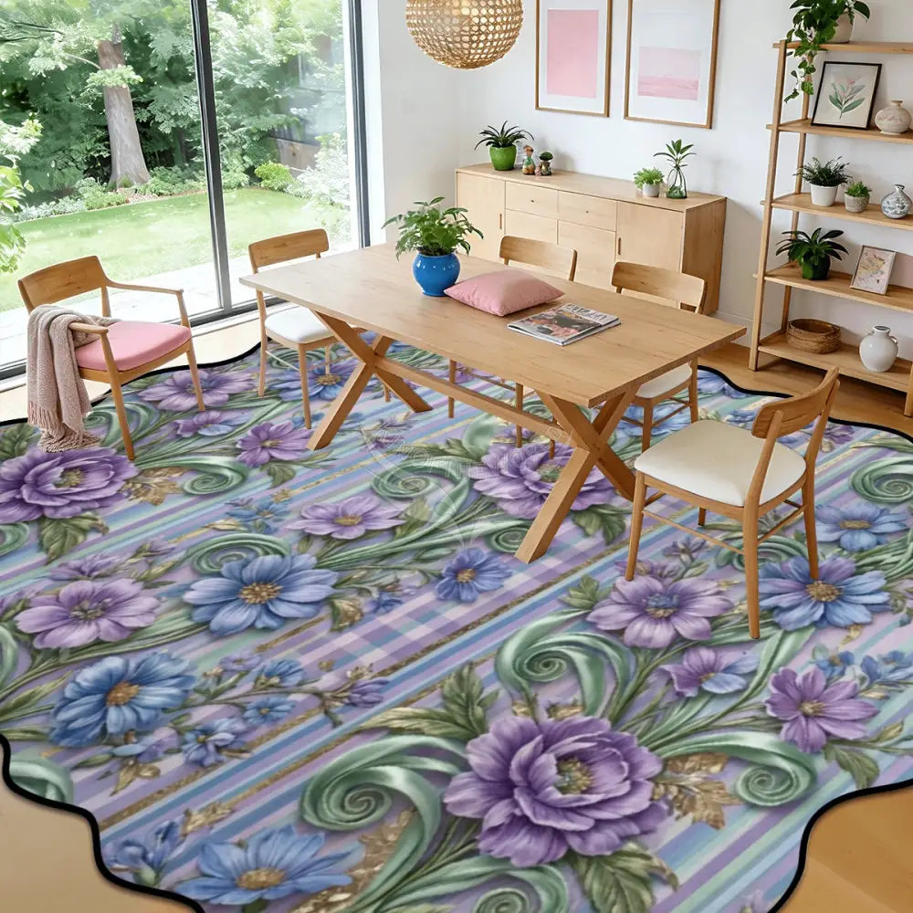 Scalloped Area Rug 120’’x96’’ 120’’x96’’ Rugs & Mats