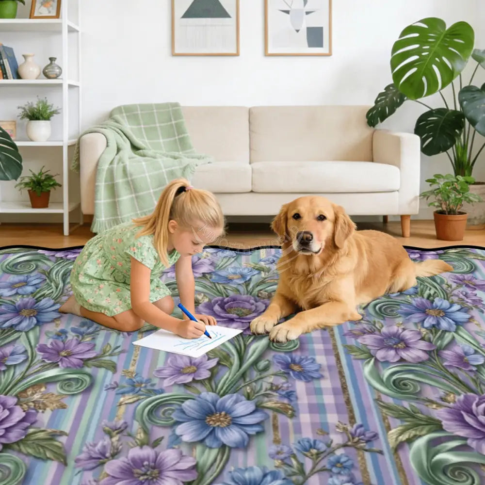 Scalloped Area Rug 120’’x96’’ 120’’x96’’ Rugs & Mats