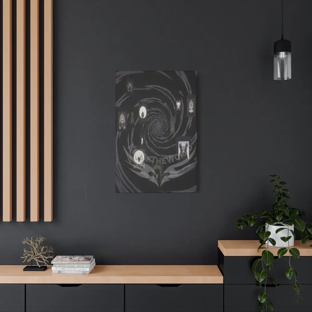 Sci Fi Black Satin Multiverse Canvas Print — Dimensional Wall Art Canvas