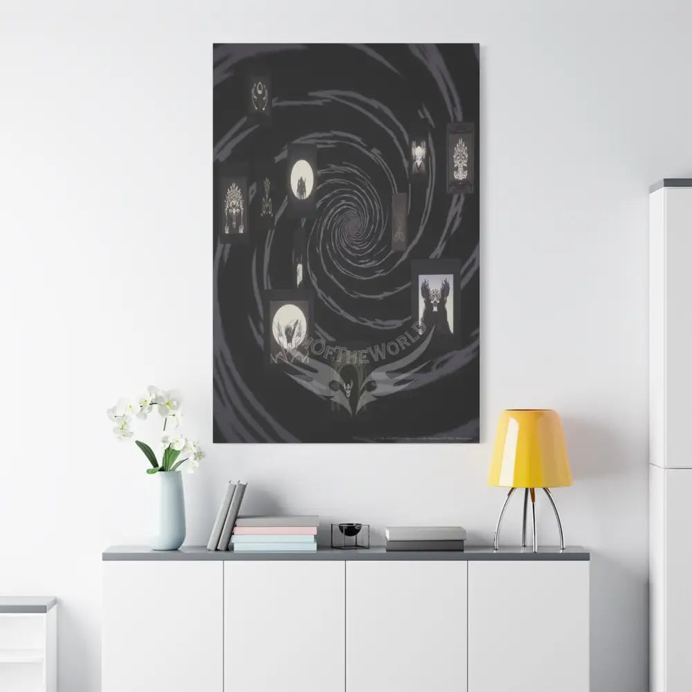 Sci Fi Black Satin Multiverse Canvas Print — Dimensional Wall Art Canvas