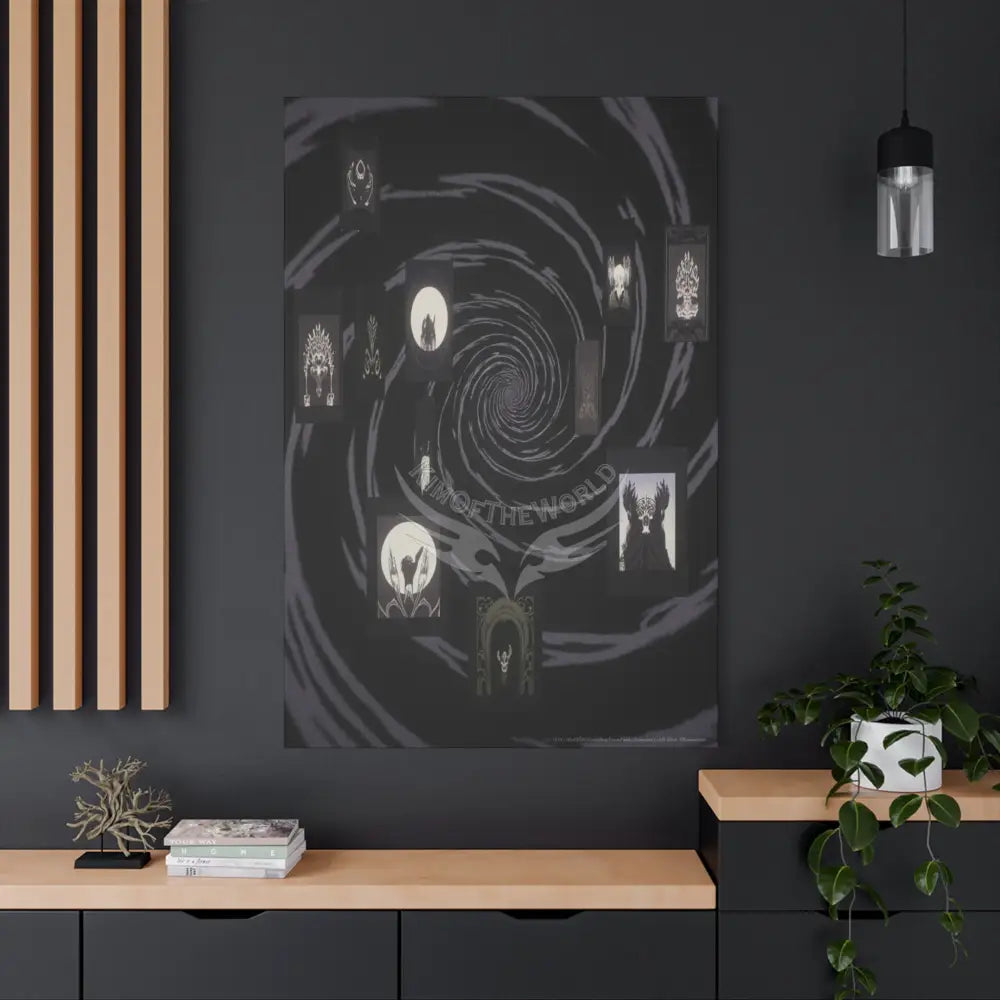 Sci Fi Black Satin Multiverse Canvas Print — Dimensional Wall Art Canvas