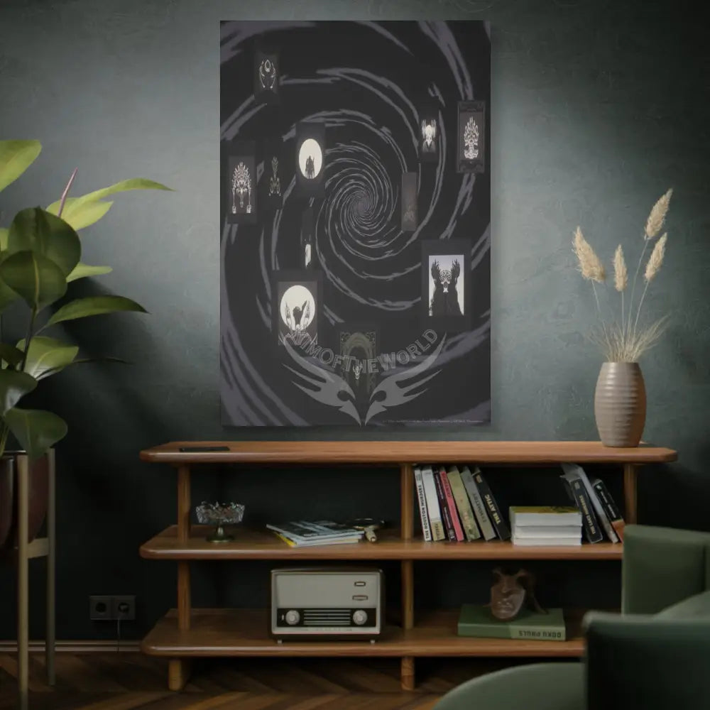 Sci Fi Black Satin Multiverse Canvas Print — Dimensional Wall Art Canvas