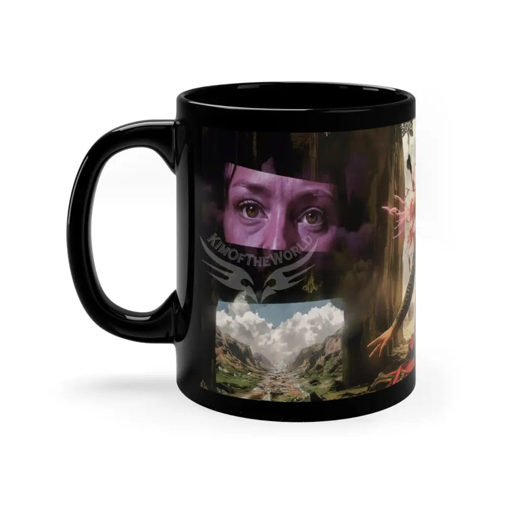 Sci Fi Lady Weird & Unusual Art Coffee Mug — 11oz Black Ceramic 11oz / Black Mug