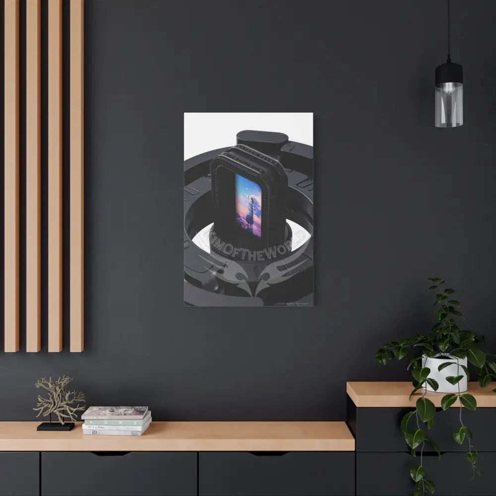 Sci Fi Lens Cosmic Modern Tech Black Iridescent Block Canvas Print — Dimensional Wall Art Canvas