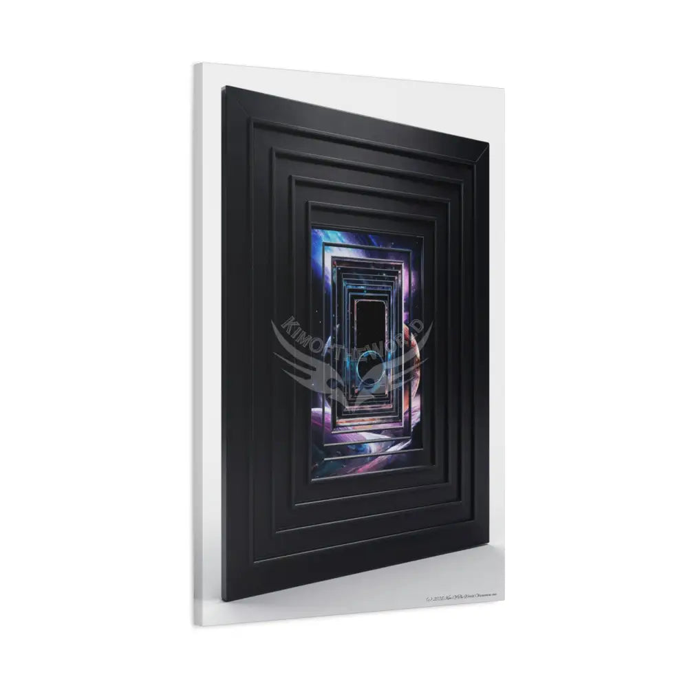 Sci Fi Lens Cosmic Modern Tech Black Iridescent Block Canvas Print — Dimensional Wall Art Canvas