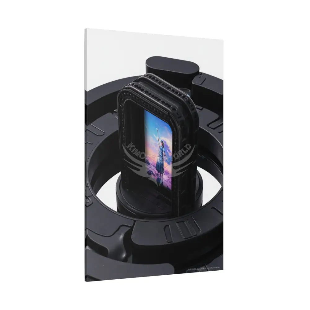 Sci Fi Lens Cosmic Modern Tech Black Iridescent Block Canvas Print — Dimensional Wall Art Canvas