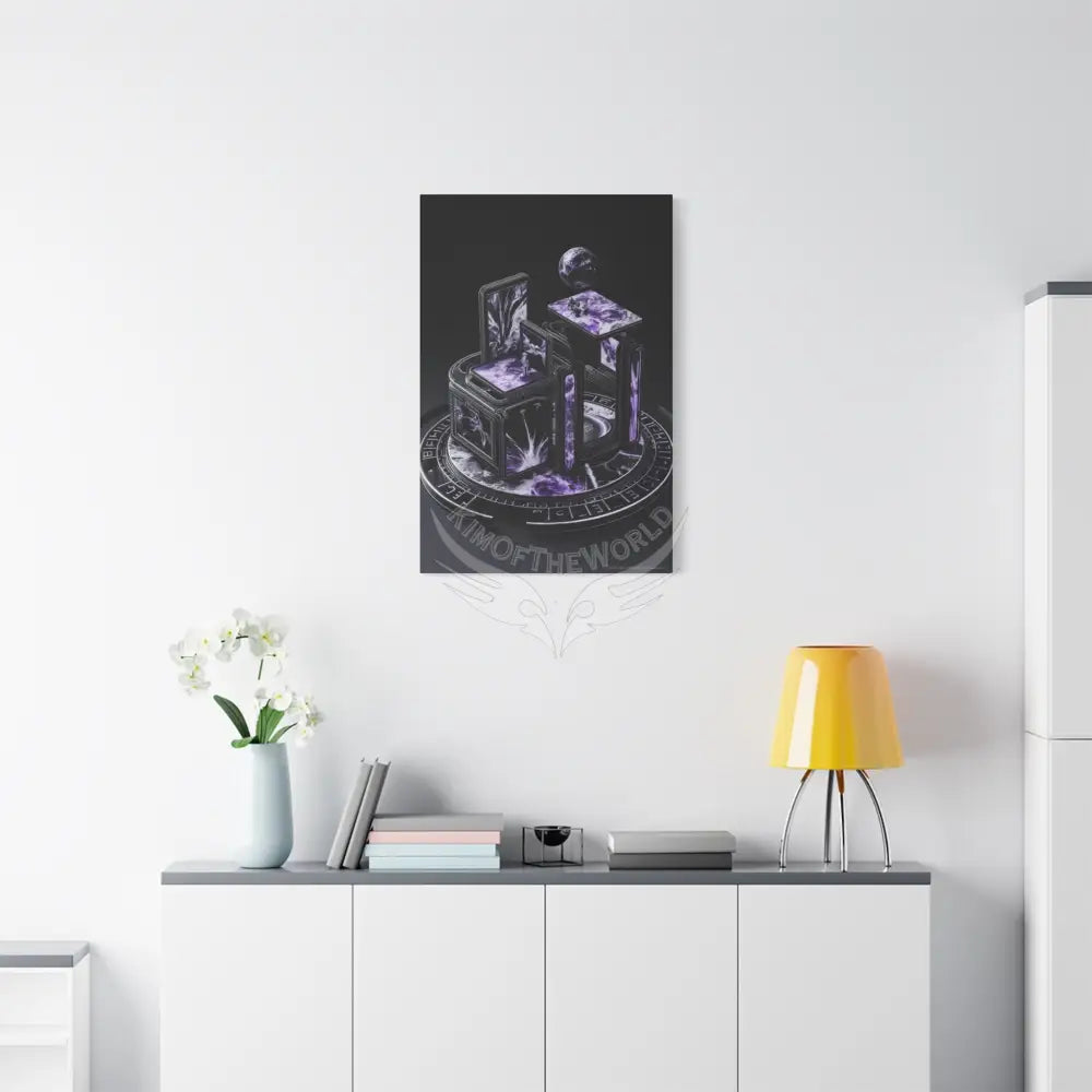 Sci Fi Lens Cosmic Modern Tech Black Iridescent Block Canvas Print — Dimensional Wall Art Canvas