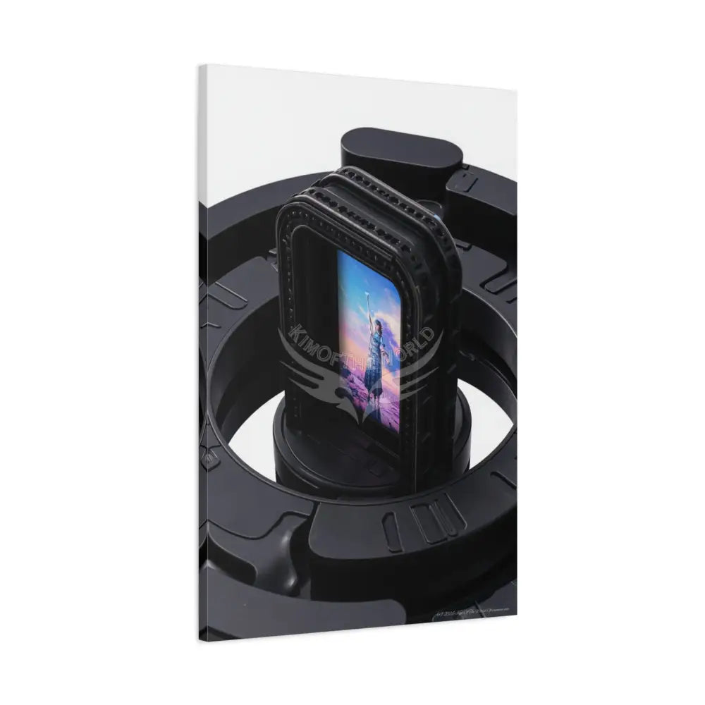 Sci Fi Lens Cosmic Modern Tech Black Iridescent Block Canvas Print — Dimensional Wall Art Canvas