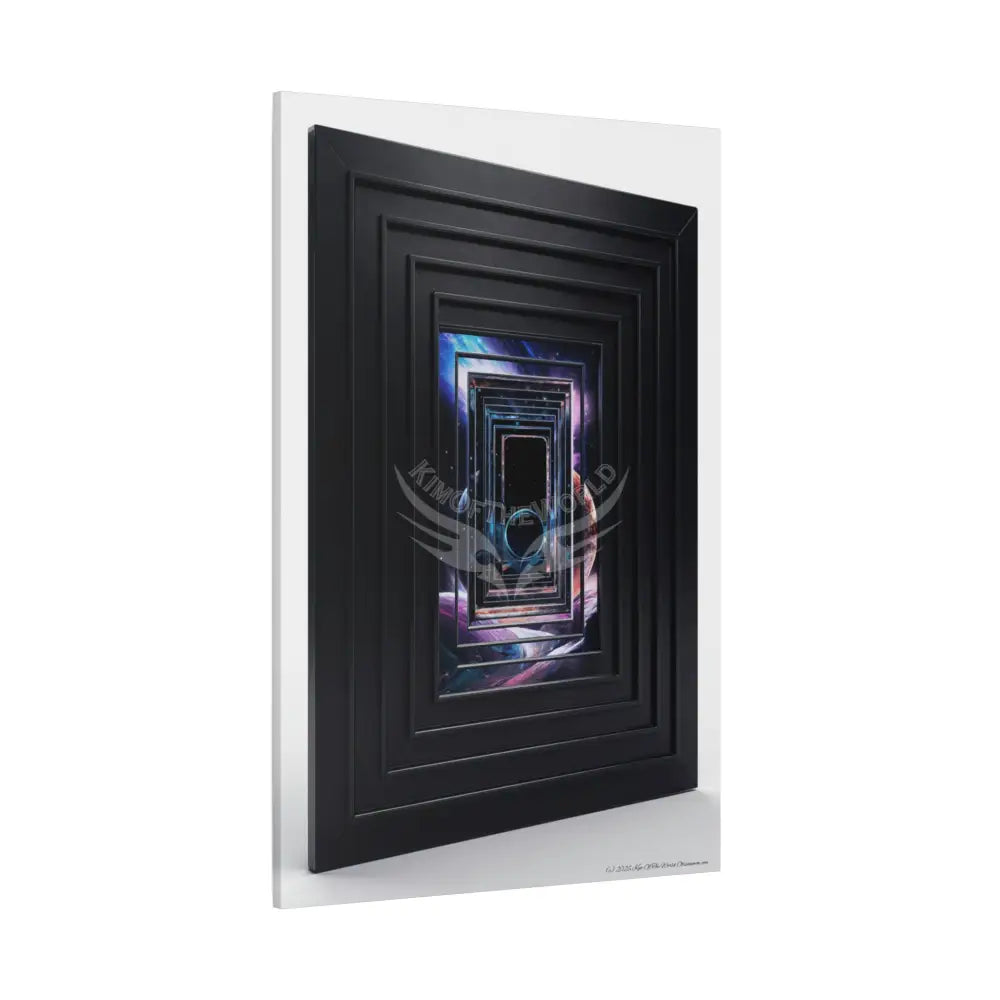 Sci Fi Lens Cosmic Modern Tech Black Iridescent Block Canvas Print — Dimensional Wall Art Canvas
