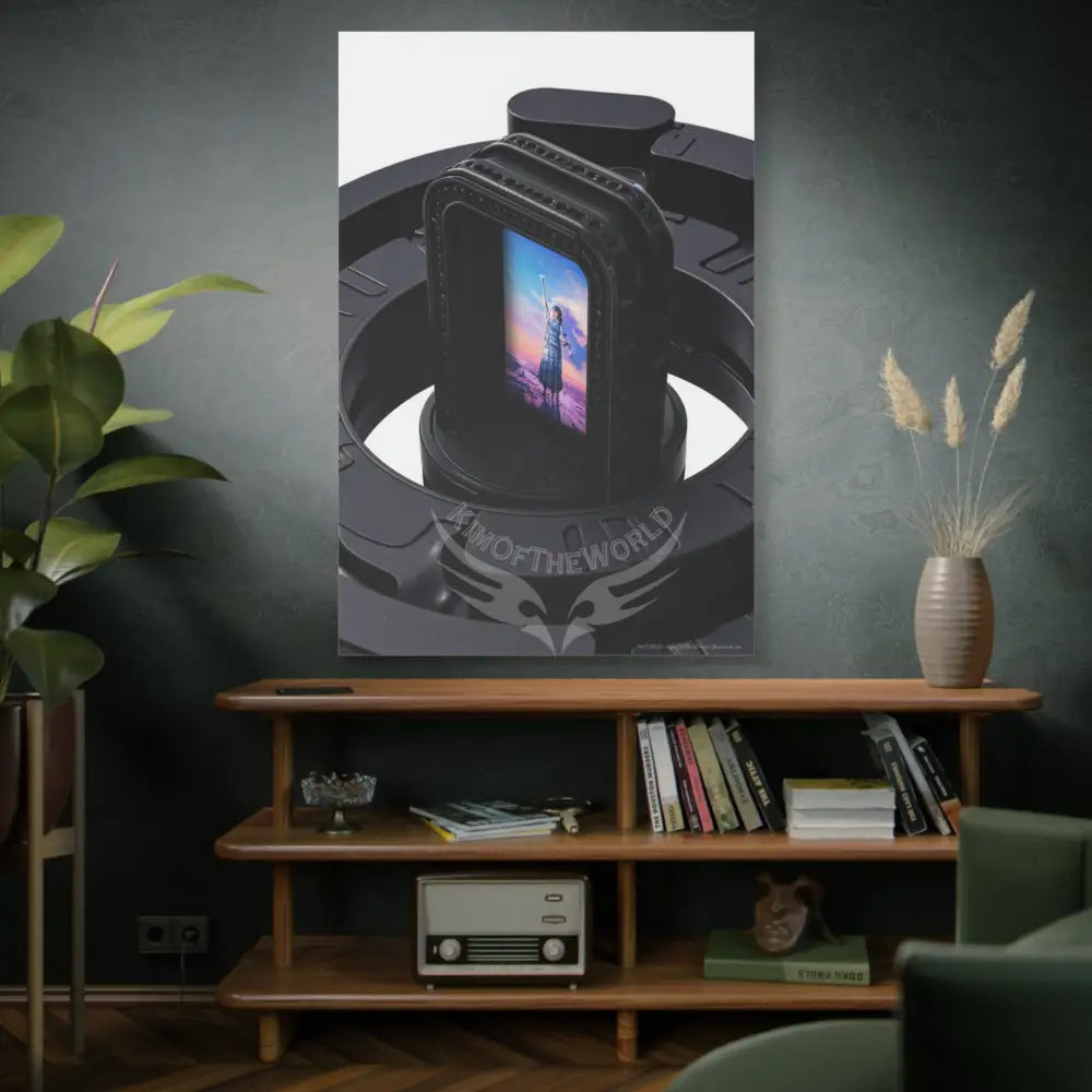 Sci Fi Lens Cosmic Modern Tech Black Iridescent Block Canvas Print — Dimensional Wall Art Canvas