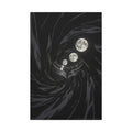 Sci Fi Multiverse Black & White Satin Moon Vortex Canvas Print — Dimensional Wall Art 24’’ x 36’’ (Vertical) / 1.25’’