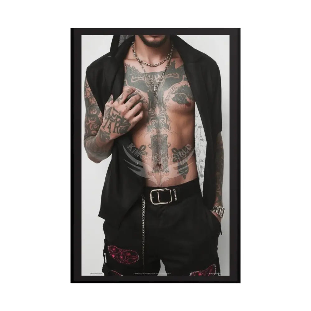 Sexy Man Tattooed Person - Sexy Tattooed Art Rolled Poster 20″ x 30″ (Vertical) / Matte Poster