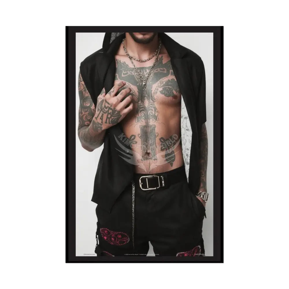 Sexy Man Tattooed Person - Sexy Tattooed Art Rolled Poster 20″ x 30″ (Vertical) / Semi Glossy Poster