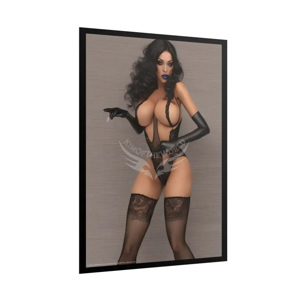 Sheer Street Fashion Girl Rolled Posters — Subtle Sexy Seductive AI Girlfriend Wall Art Poster