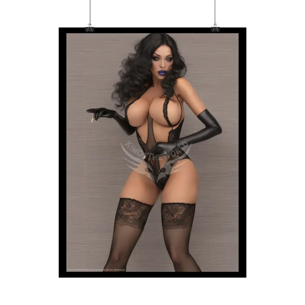 Sheer Street Fashion Girl Rolled Posters — Subtle Sexy Seductive AI Girlfriend Wall Art Poster