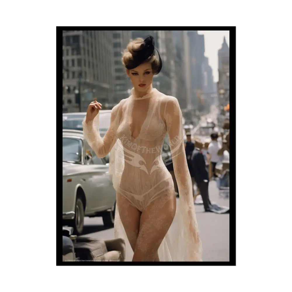 Sheer Street Fashion Girl Rolled Posters — Subtle Sexy Seductive Wall Art 18″ x 24″ (Vertical) / Semi Glossy Poster