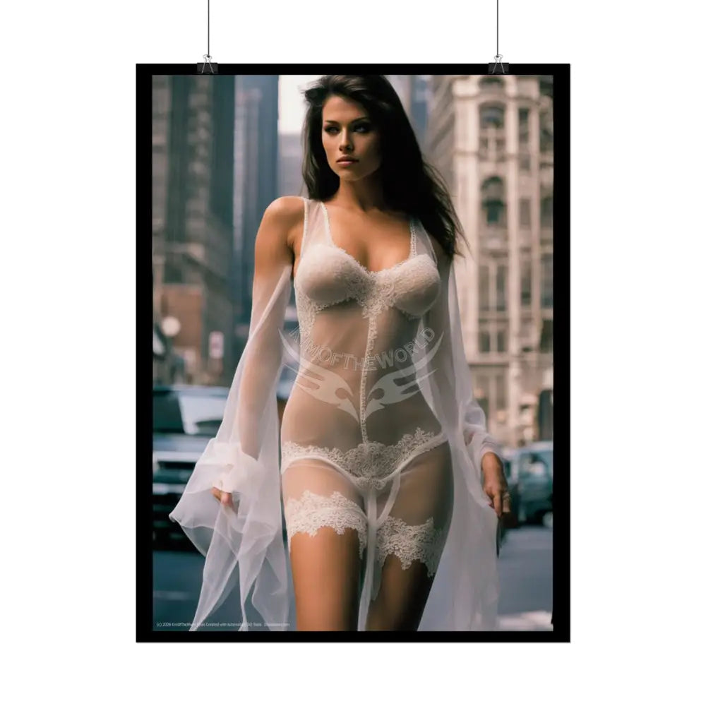 Sheer Street Fashion Girl Rolled Posters — Subtle Sexy Seductive Wall Art Poster