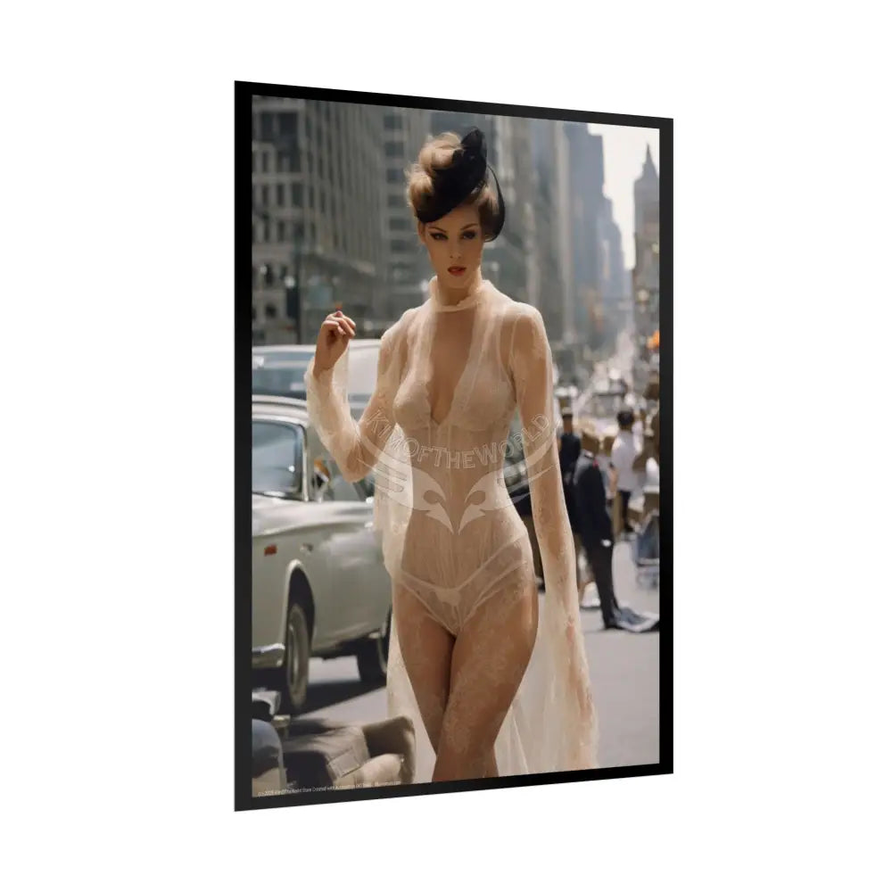 Sheer Street Fashion Girl Rolled Posters — Subtle Sexy Seductive Wall Art Poster