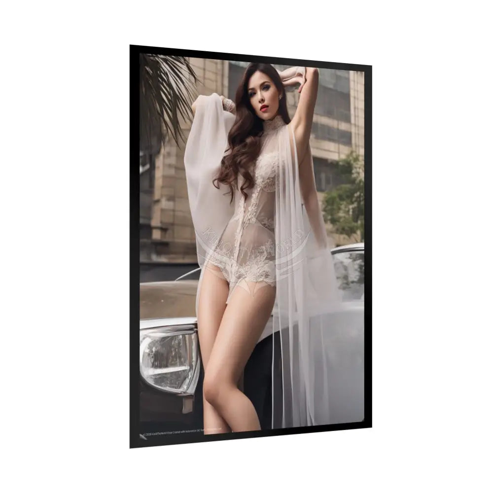 Sheer Street Fashion Girl Rolled Posters — Subtle Sexy Seductive Wall Art Poster