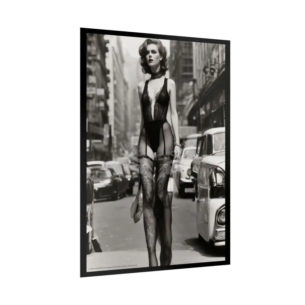 Sheer Street Fashion Girl Rolled Posters — Subtle Sexy Seductive Wall Art Poster