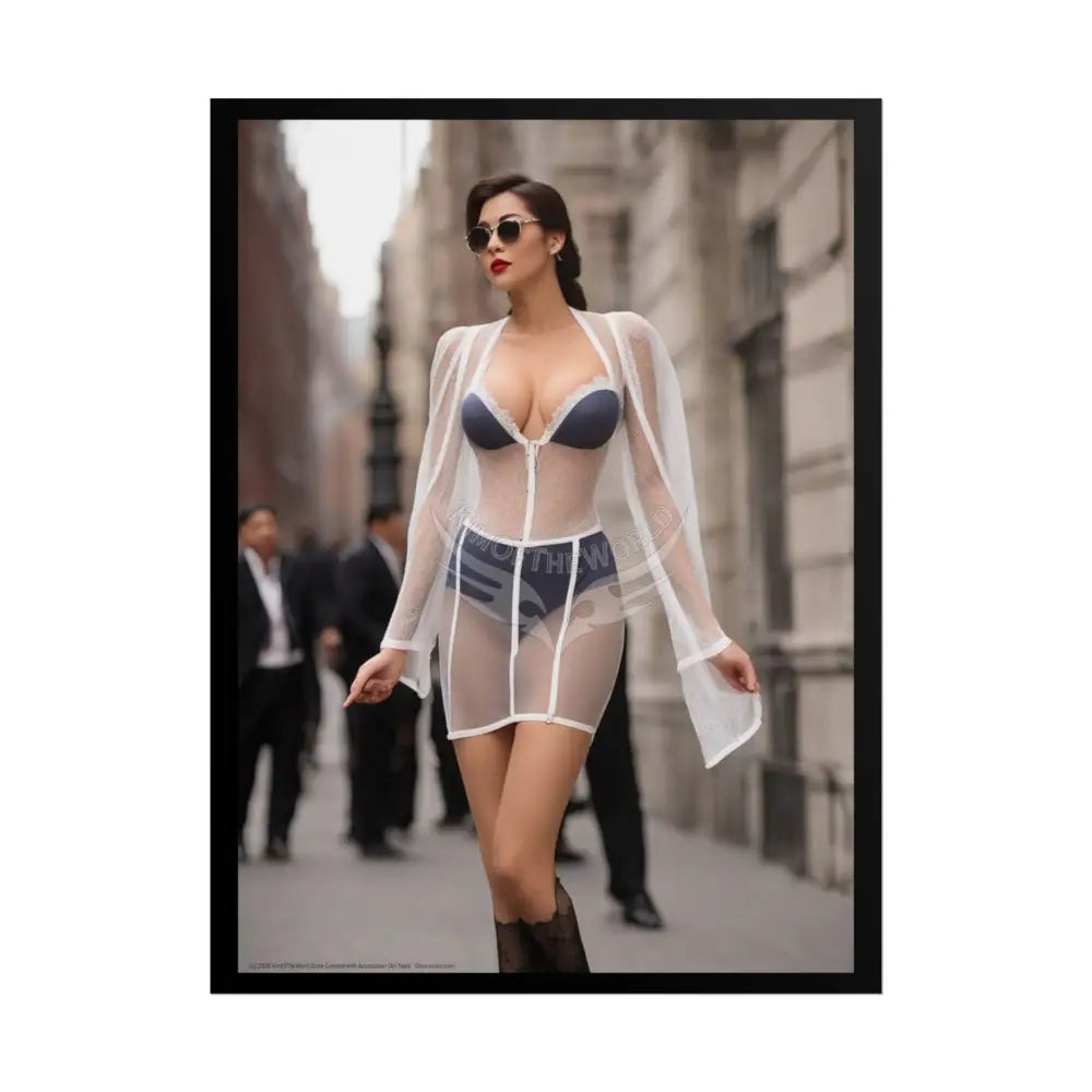 Sheer Street Fashion Girl Rolled Posters — Subtle Sexy Seductive Wall Art Poster