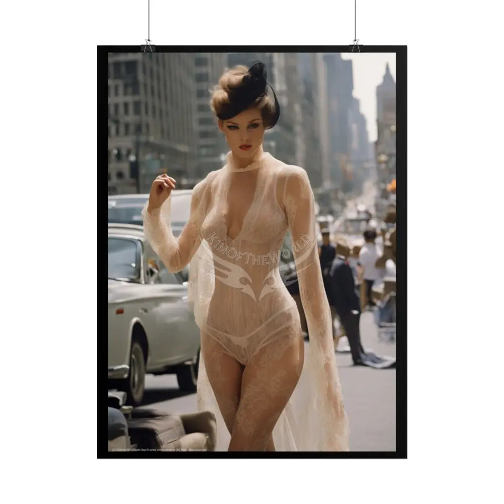 Sheer Street Fashion Girl Rolled Posters — Subtle Sexy Seductive Wall Art Poster