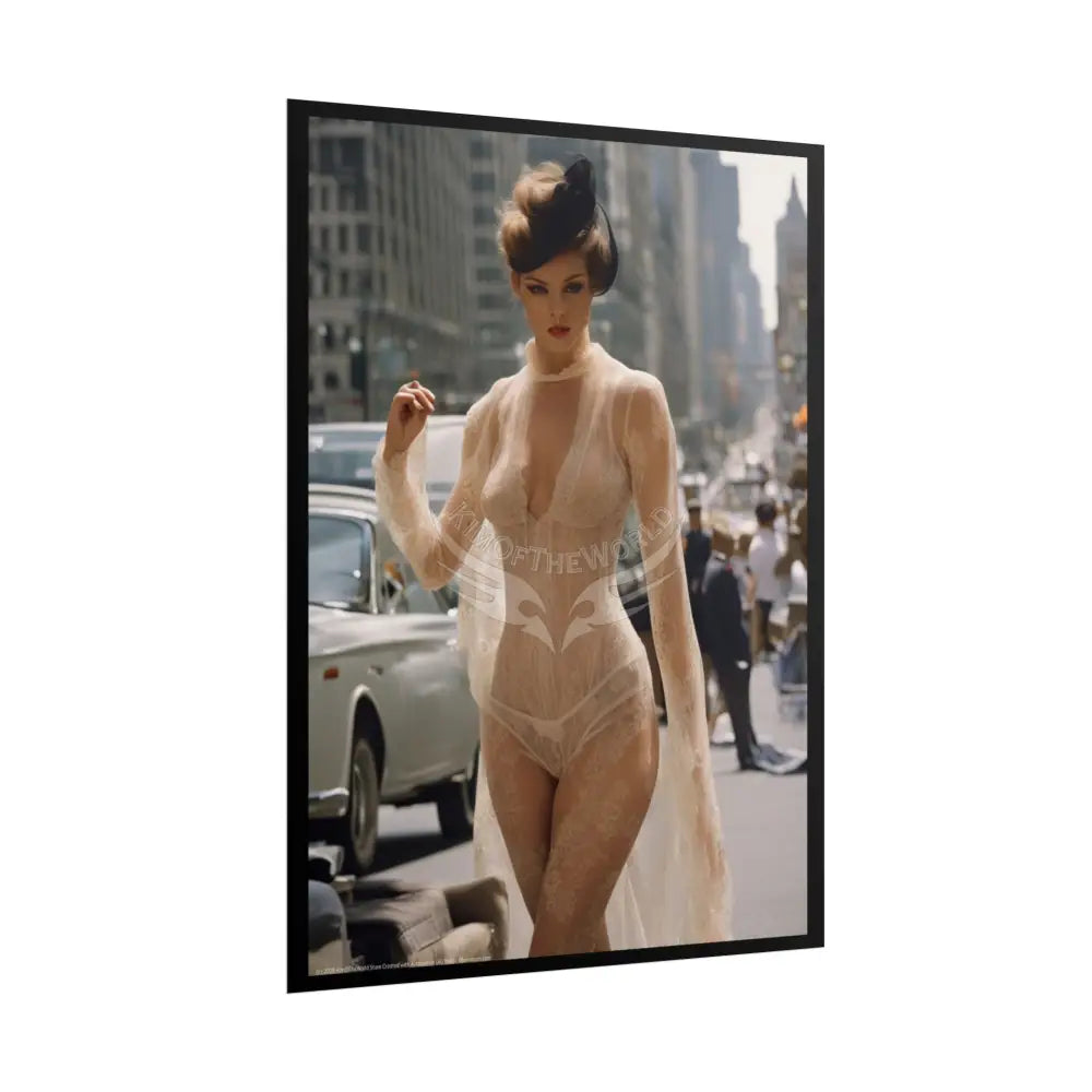 Sheer Street Fashion Girl Rolled Posters — Subtle Sexy Seductive Wall Art Poster