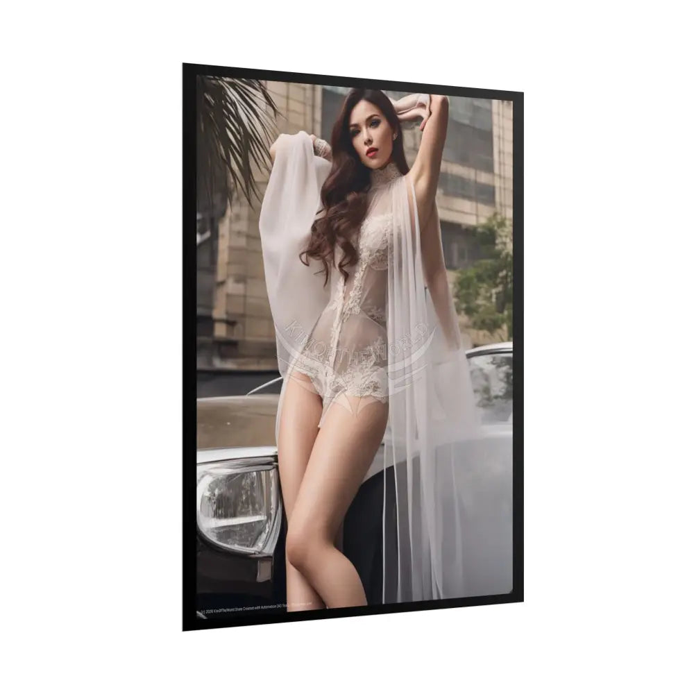 Sheer Street Fashion Girl Rolled Posters — Subtle Sexy Seductive Wall Art Poster