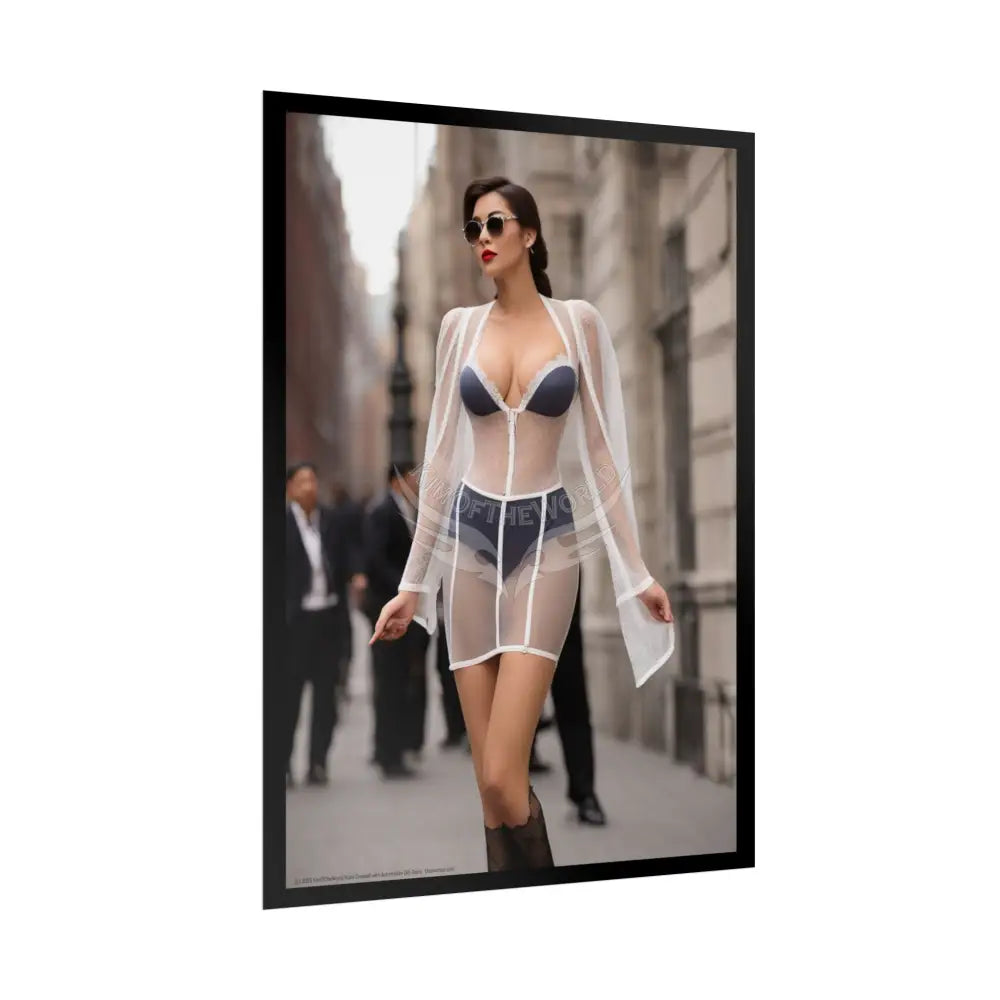 Sheer Street Fashion Girl Rolled Posters — Subtle Sexy Seductive Wall Art Poster