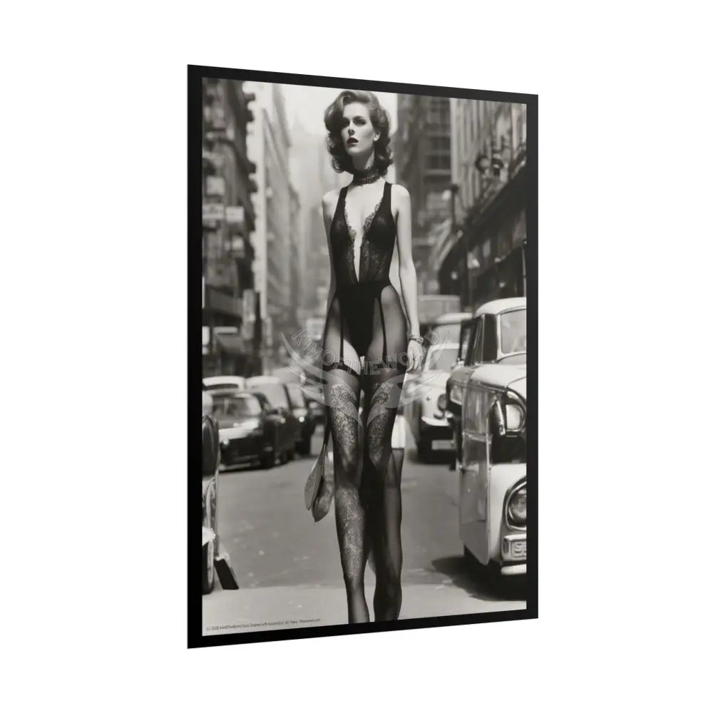 Sheer Street Fashion Girl Rolled Posters — Subtle Sexy Seductive Wall Art Poster