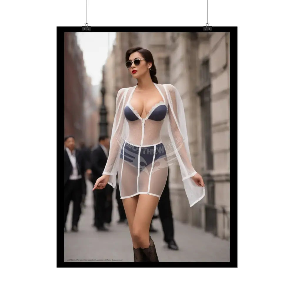 Sheer Street Fashion Girl Rolled Posters — Subtle Sexy Seductive Wall Art Poster