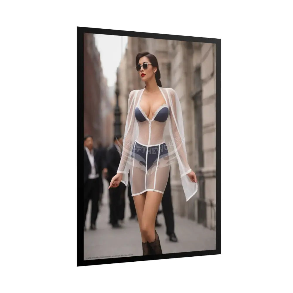 Sheer Street Fashion Girl Rolled Posters — Subtle Sexy Seductive Wall Art Poster