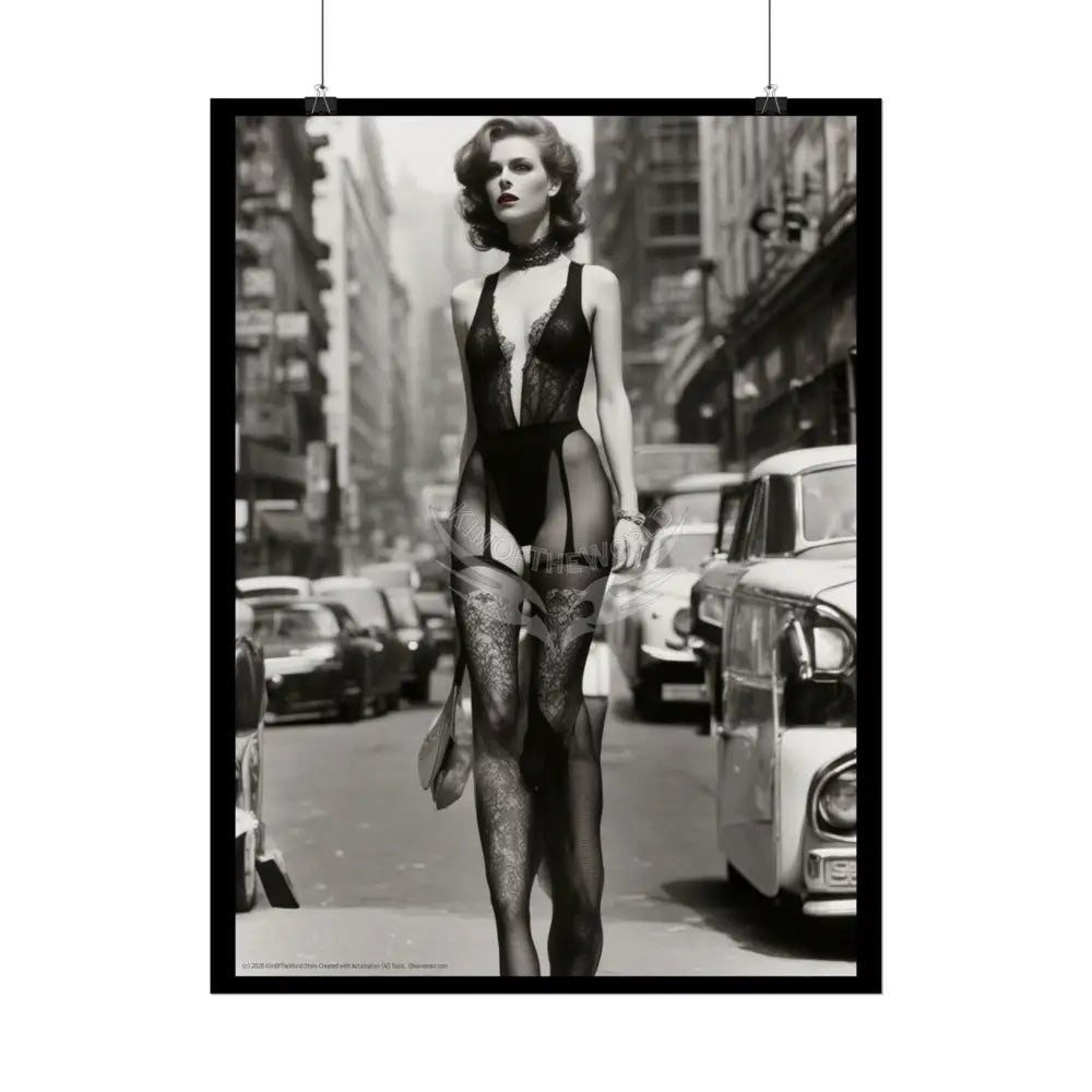 Sheer Street Fashion Girl Rolled Posters — Subtle Sexy Seductive Wall Art Poster