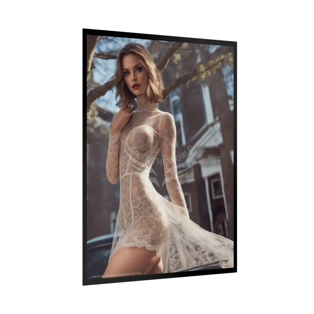 Sheer Street Fashion Girl Rolled Posters — Subtle Sexy Seductive Wall Art Poster