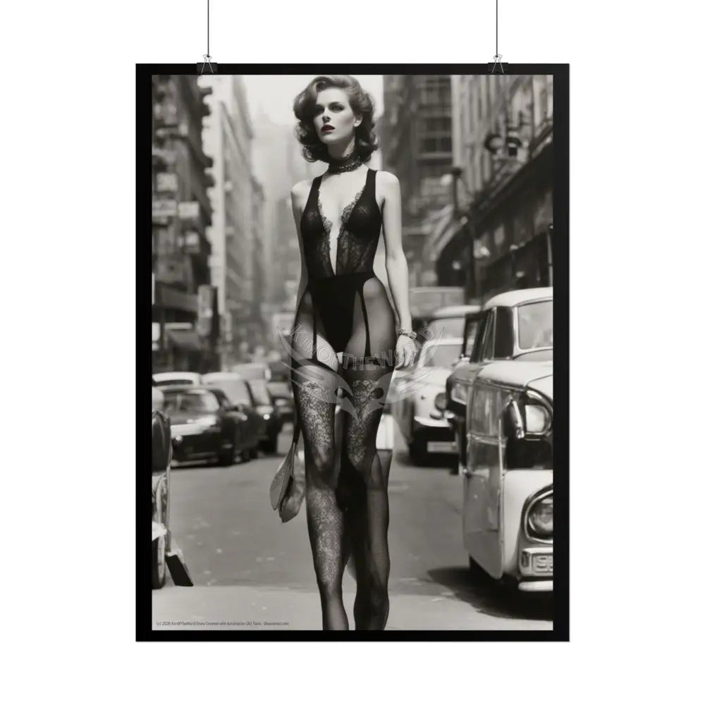 Sheer Street Fashion Girl Rolled Posters — Subtle Sexy Seductive Wall Art Poster