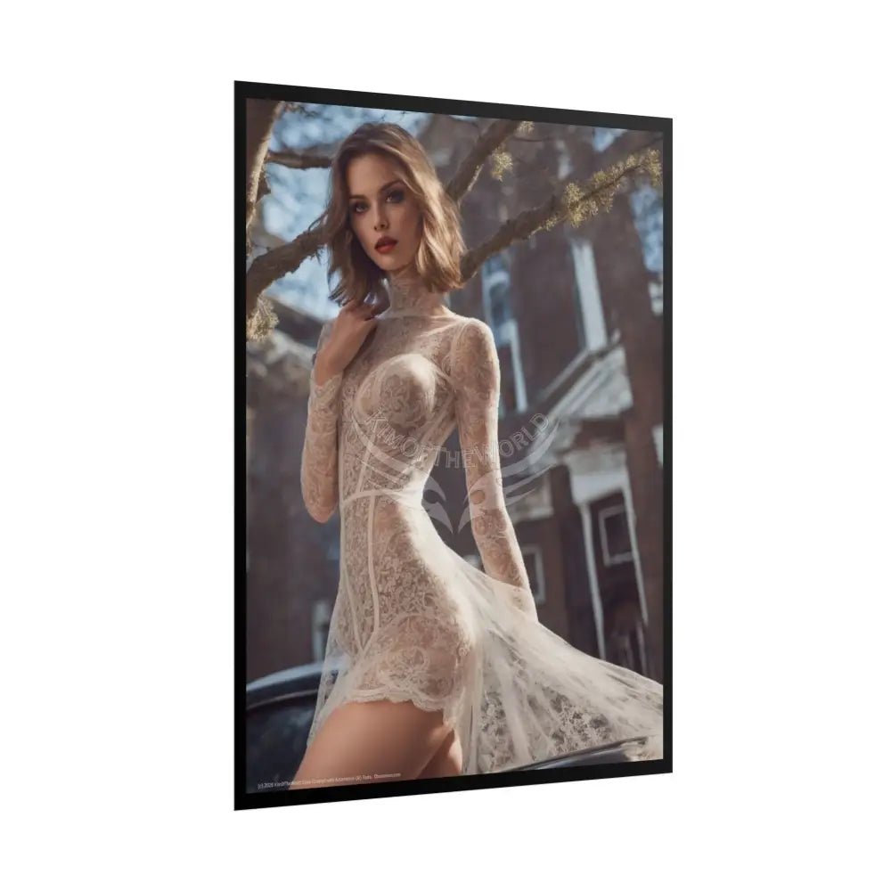 Sheer Street Fashion Girl Rolled Posters — Subtle Sexy Seductive Wall Art Poster