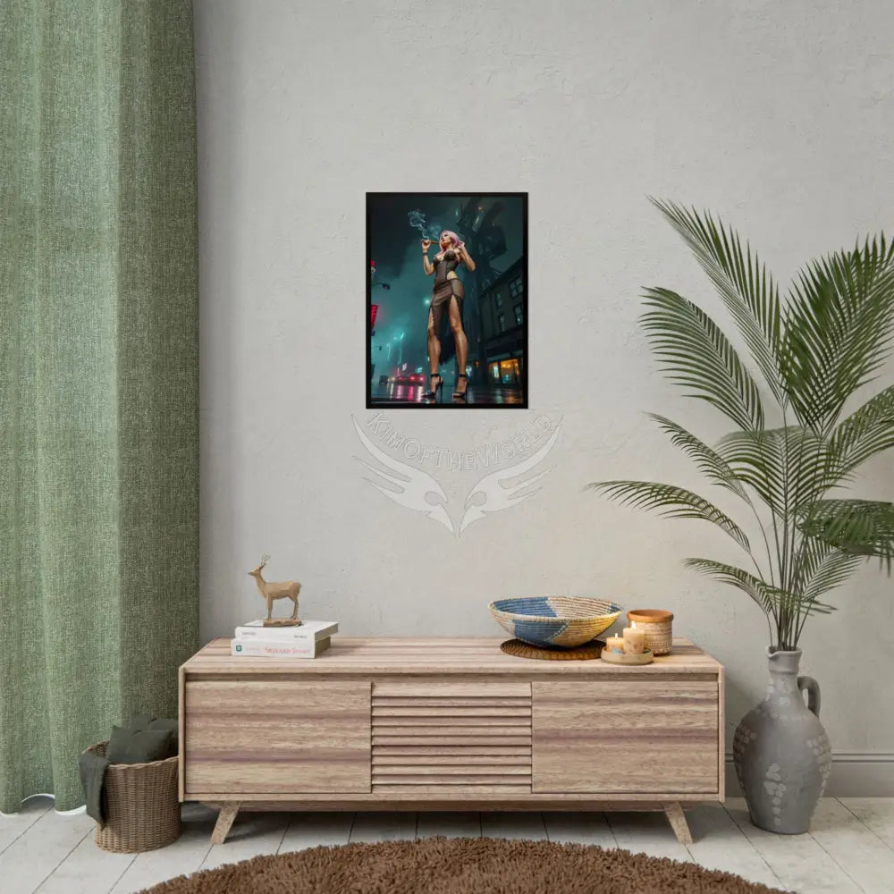 Sheer Street Fashion Tall Girlfriend Giantess Girl Rolled Posters — Subtle AI Girl Wall Art Poster