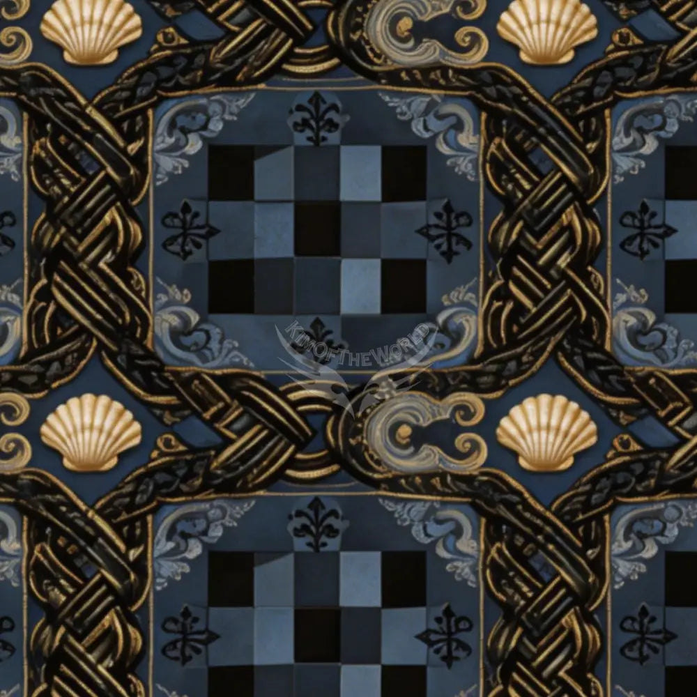 Shells and Checkers Unpasted Mural Wallpaper 144’’x100’’ 144’’x100’’ Wall Coverings
