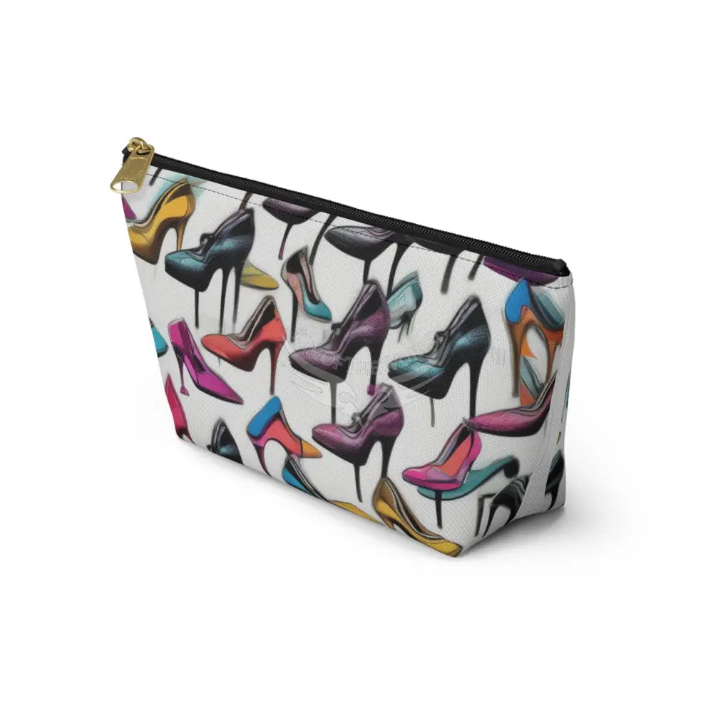 Shoes Wallpaper Print Accessory Pouch — T‑Bottom Cosmetic Bag Bags