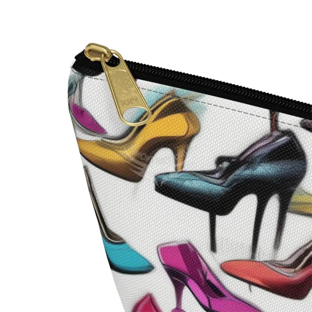 Shoes Wallpaper Print Accessory Pouch — T‑Bottom Cosmetic Bag Bags