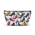 Shoes Wallpaper Print Accessory Pouch — T‑Bottom Cosmetic Bag Small / Black zipper Bags