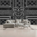 Silver Chrome Checkerboard 3D Geometric Unpasted Mural Wallpaper 144’’x100’’ 144’’x100’’ Wall Coverings