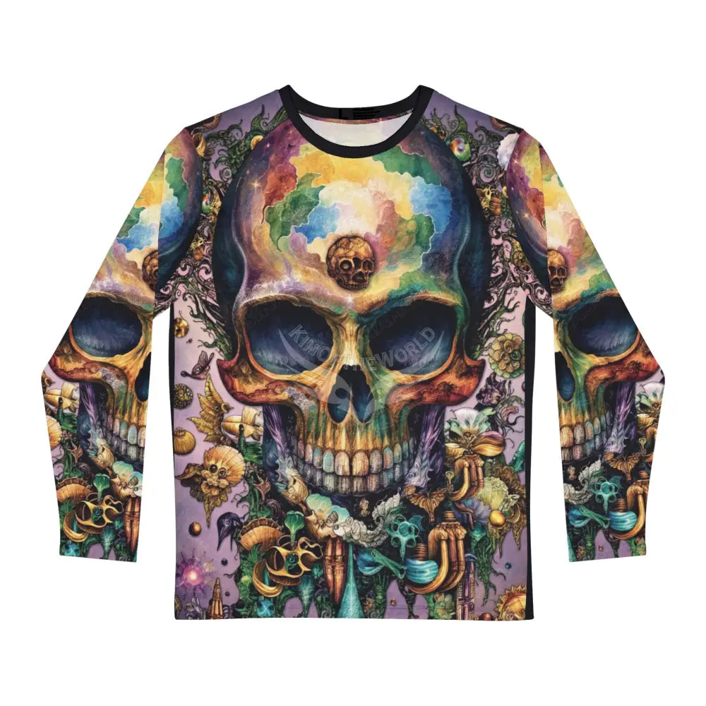 Skull Biker Art Long Sleeve Printed Art Shirt — All-Over Print L All Over Prints