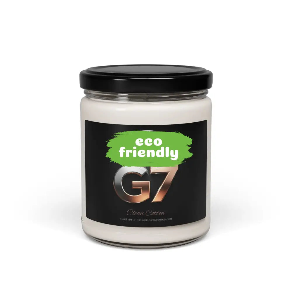 Soy Candle Various Scents — G7 Metallic Logo Label by Obsinamon Scented Jar (9 oz) Clean Cotton / 9oz Home Decor